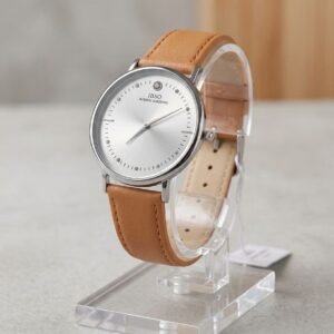 IBSO Leather dotted Watch for Men - Camel Silver