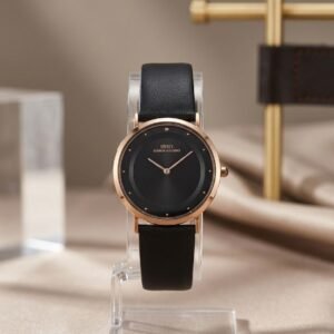 IBSO Leather Basic Men Watch - Black Gold